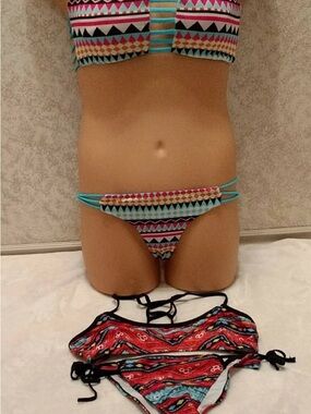 Source Unknown Multicolor Tribal Print Women’s Bikini Set - Turquoise Accents
